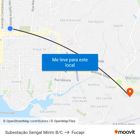 Subestação Serigal Mirim B/C to Fucapi map
