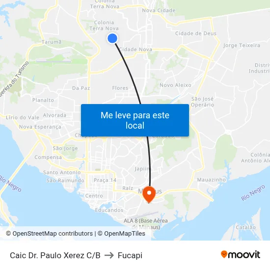Caic Dr. Paulo Xerez C/B to Fucapi map