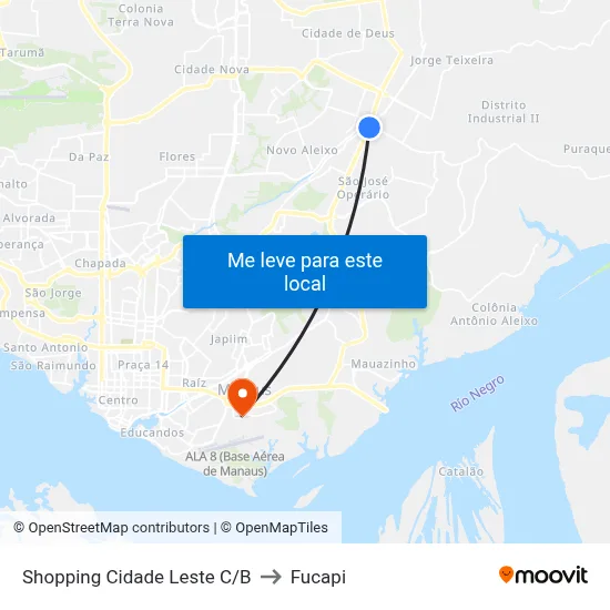 Shopping Cidade Leste C/B to Fucapi map