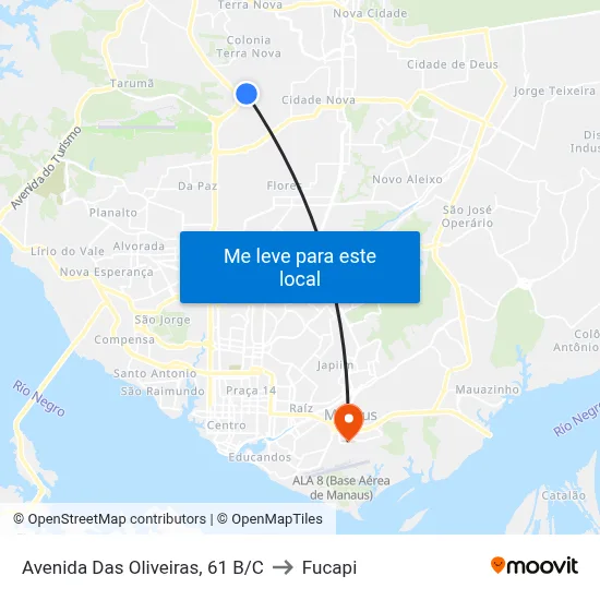 Avenida Das Oliveiras, 61 B/C to Fucapi map