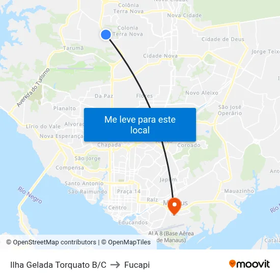 Ilha Gelada Torquato B/C to Fucapi map