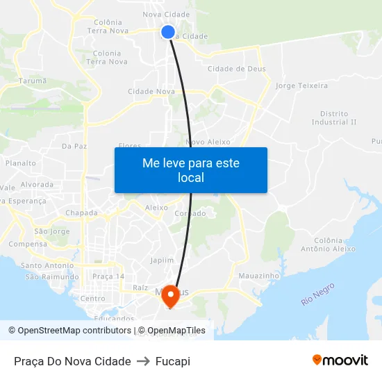 Praça Do Nova Cidade to Fucapi map