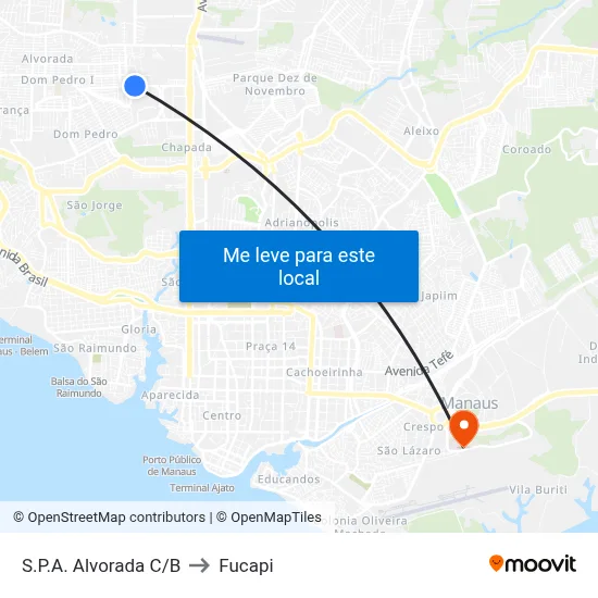 S.P.A. Alvorada C/B to Fucapi map