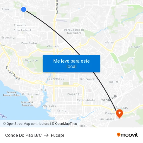 Conde Do Pão B/C to Fucapi map