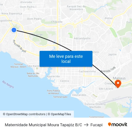 Maternidade Municipal Moura Tapajóz B/C to Fucapi map
