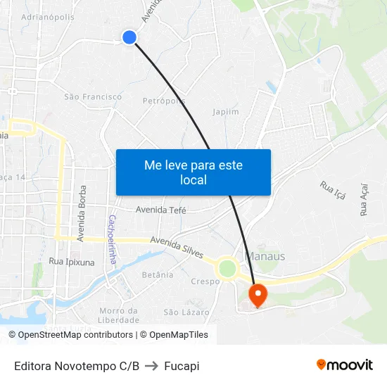 Editora Novotempo C/B to Fucapi map