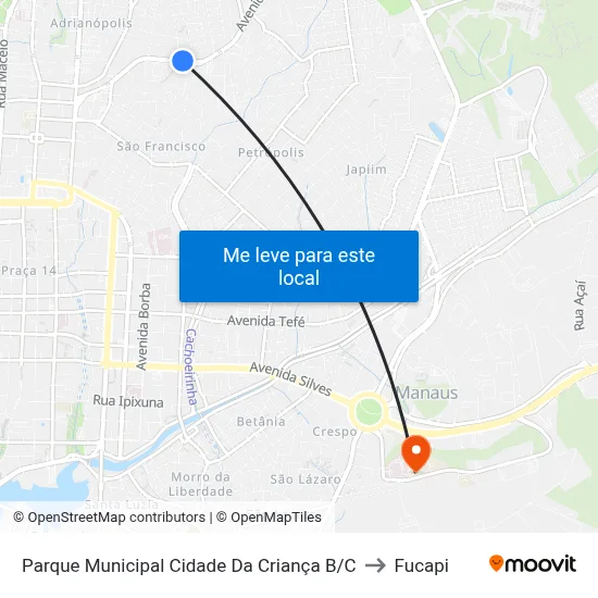 Parque Municipal Cidade Da Criança B/C to Fucapi map