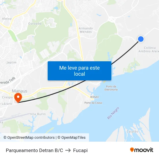 Parqueamento Detran B/C to Fucapi map