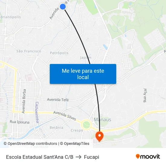 Escola Estadual Sant'Ana C/B to Fucapi map