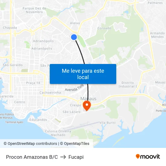 Procon Amazonas B/C to Fucapi map