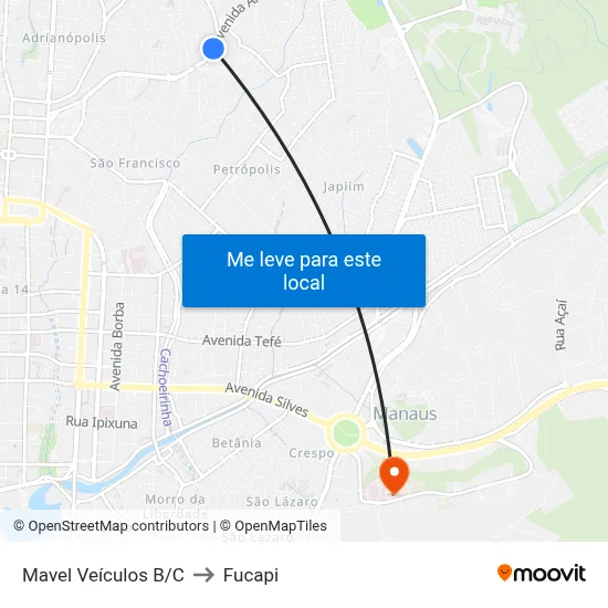 Mavel Veículos B/C to Fucapi map