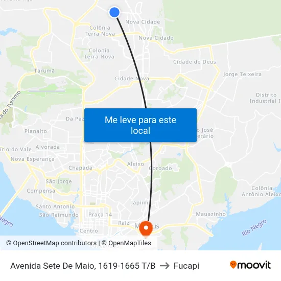 Avenida Sete De Maio, 1619-1665 T/B to Fucapi map