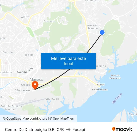 Centro De Distribuição D.B. C/B to Fucapi map