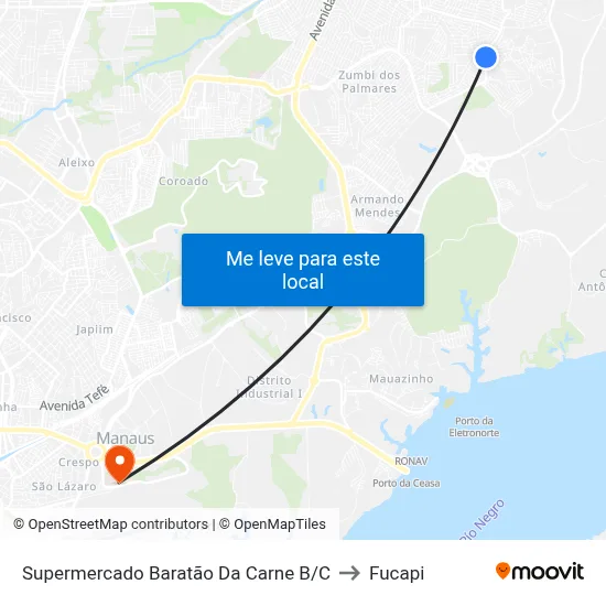 Supermercado Baratão Da Carne B/C to Fucapi map