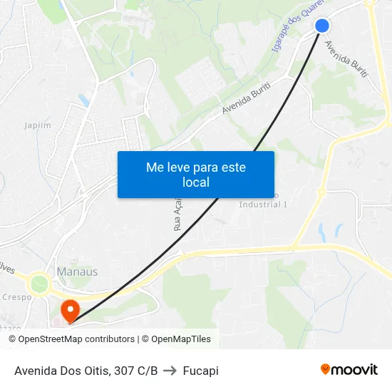Avenida Dos Oitis, 307 C/B to Fucapi map