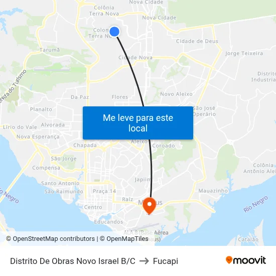 Distrito De Obras Novo Israel B/C to Fucapi map