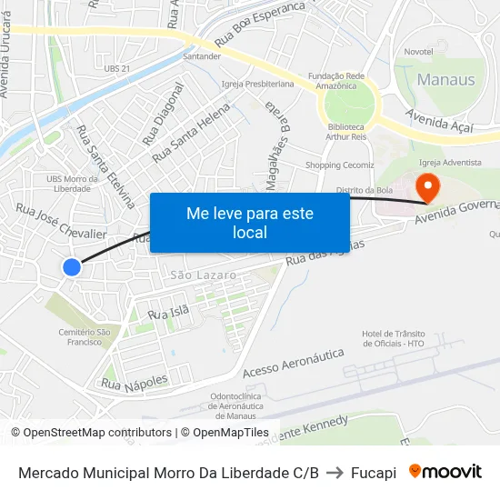 Mercado Municipal Morro Da Liberdade C/B to Fucapi map