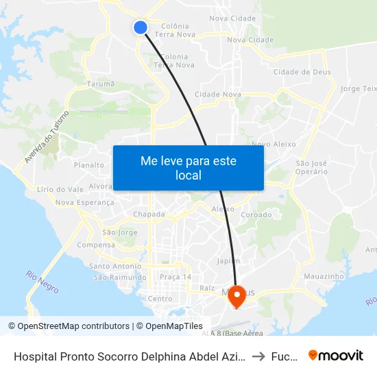 Hospital Pronto Socorro Delphina Abdel Aziz B/C to Fucapi map