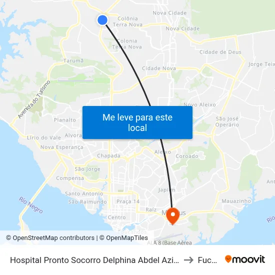Hospital Pronto Socorro Delphina Abdel Aziz C/B to Fucapi map