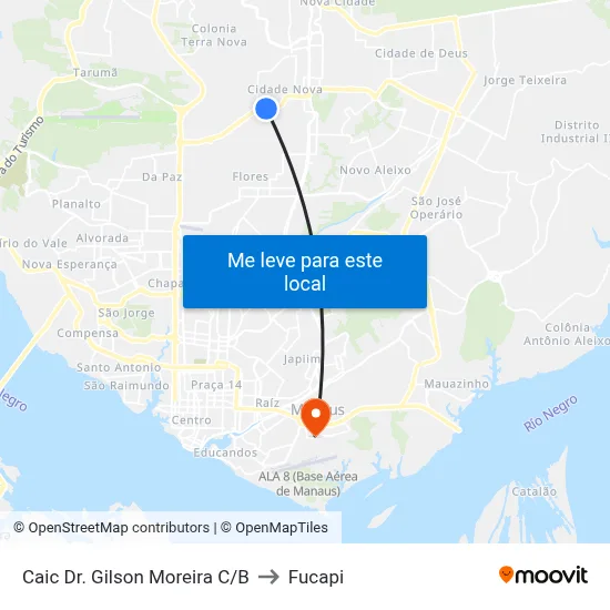 Caic Dr. Gilson Moreira C/B to Fucapi map
