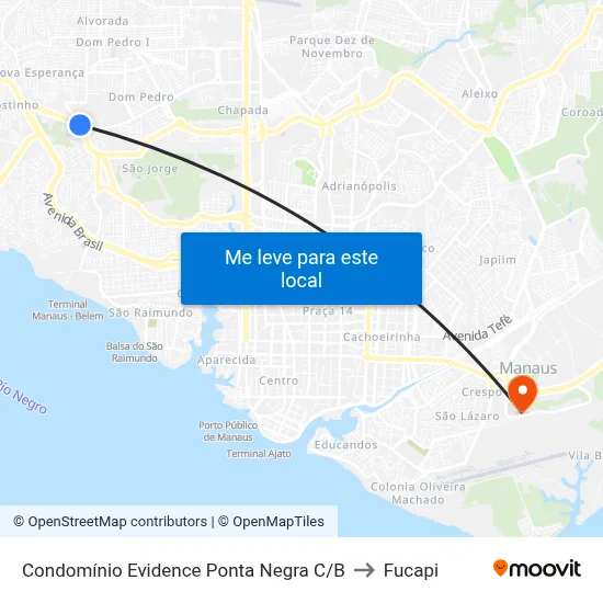 Condomínio Evidence Ponta Negra C/B to Fucapi map