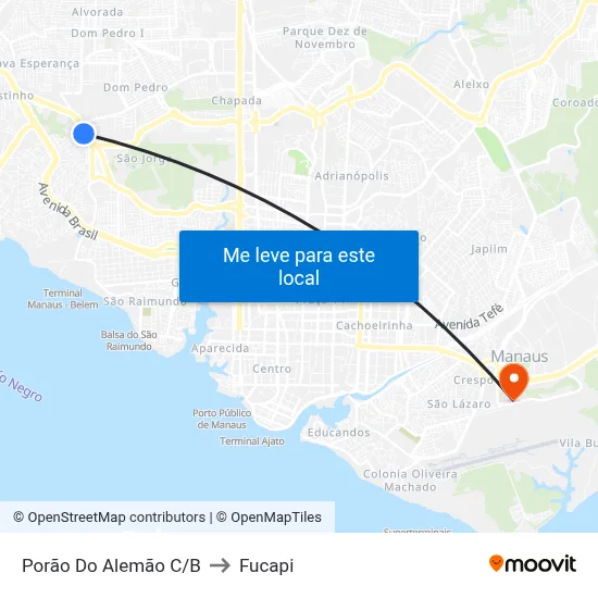 Porão Do Alemão C/B to Fucapi map