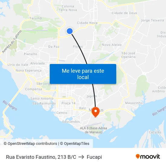 Rua Evaristo Faustino, 213 B/C to Fucapi map