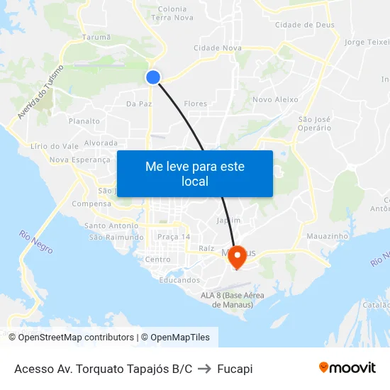 Acesso Av. Torquato Tapajós B/C to Fucapi map