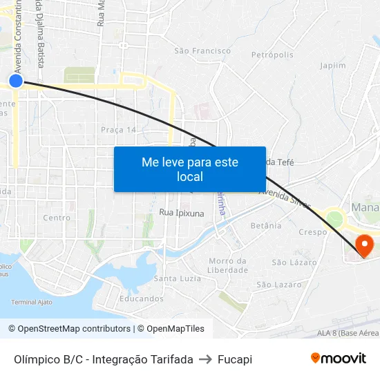 Olímpico B/C - Integração Tarifada to Fucapi map
