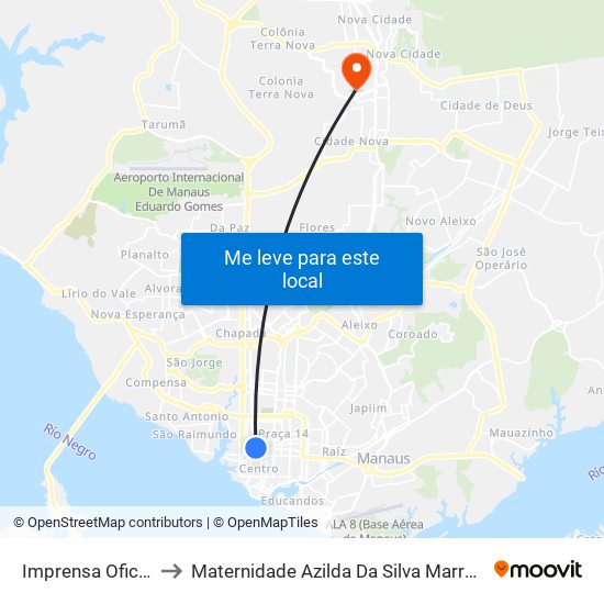 Imprensa Oficial to Maternidade Azilda Da Silva Marreiro map