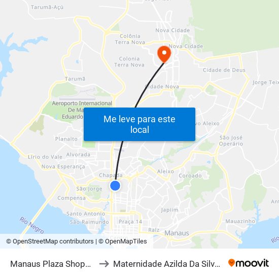 Manaus Plaza Shopping C/B to Maternidade Azilda Da Silva Marreiro map
