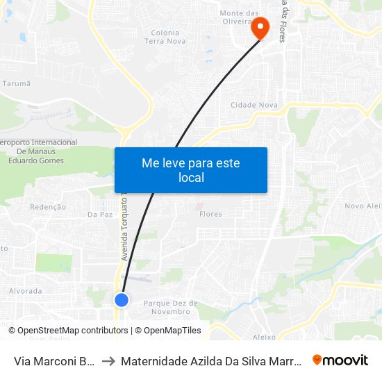 Via Marconi B/C to Maternidade Azilda Da Silva Marreiro map