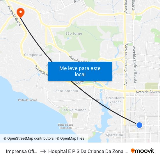 Imprensa Oficial to Hospital E P S Da Crianca Da Zona Oeste map