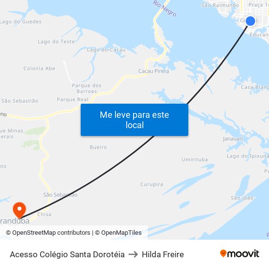 Acesso Colégio Santa Dorotéia to Hilda Freire map