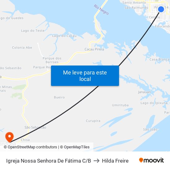 Igreja Nossa Senhora De Fátima C/B to Hilda Freire map