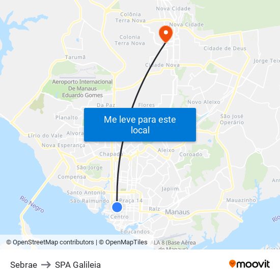 Sebrae to SPA Galileia map