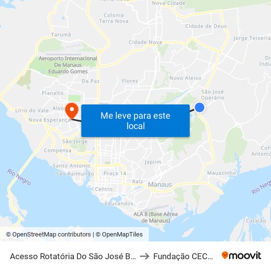 Acesso Rotatória Do São José B/C to Fundação CECON map