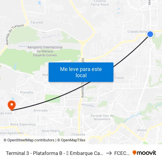 Terminal 3 - Plataforma B - ➓ Embarque Cachoeirinha to FCECON map