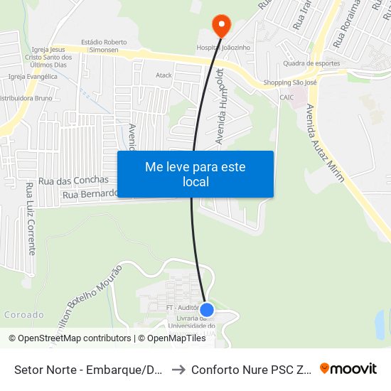 Setor Norte - Embarque/Desembarque to Conforto Nure PSC Zona Leste. map
