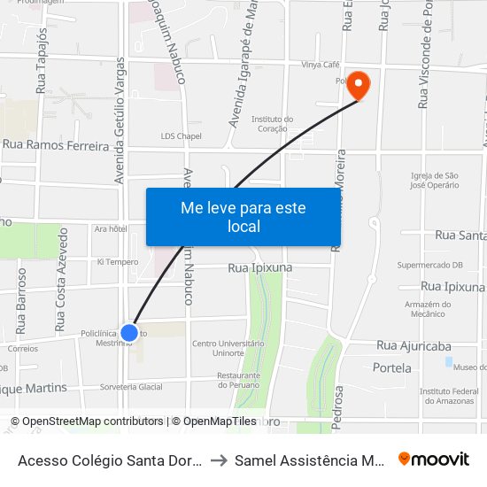 Acesso Colégio Santa Dorotéia to Samel Assistência Medica map