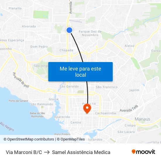 Via Marconi B/C to Samel Assistência Medica map