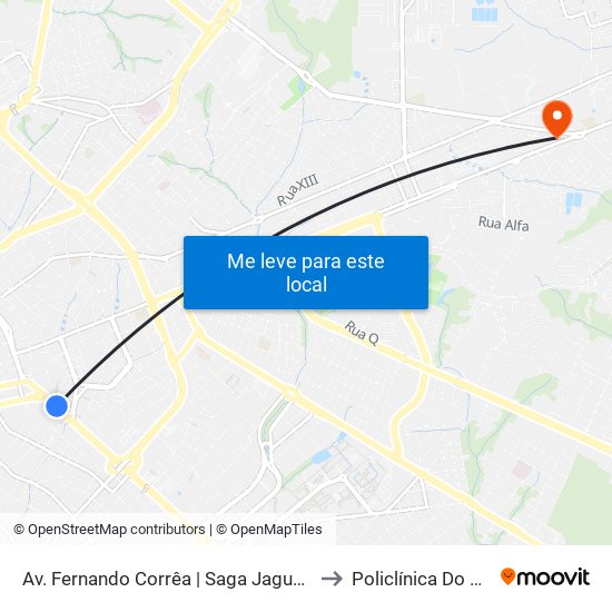 Av. Fernando Corrêa | Saga Jaguar Land Rover to Policlínica Do Planalto map