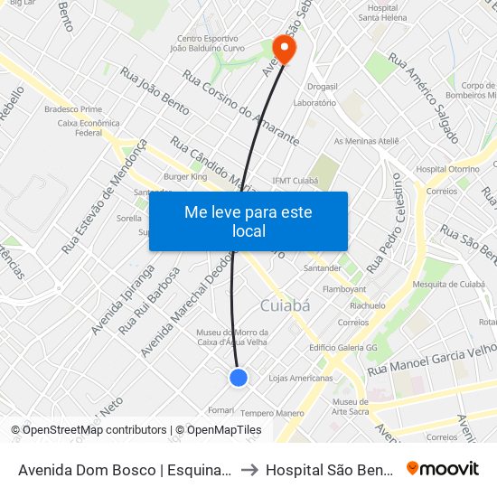 Avenida Dom Bosco | Esquina Cedic to Hospital São Benedito map