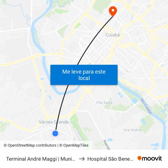 Terminal André Maggi | Municipal to Hospital São Benedito map