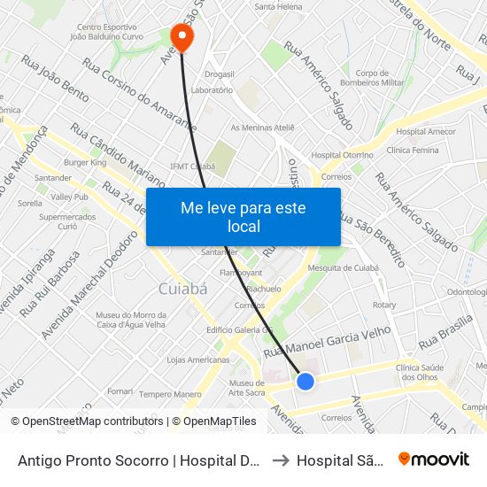 Antigo Pronto Socorro | Hospital De Referência A Covid-19 to Hospital São Benedito map