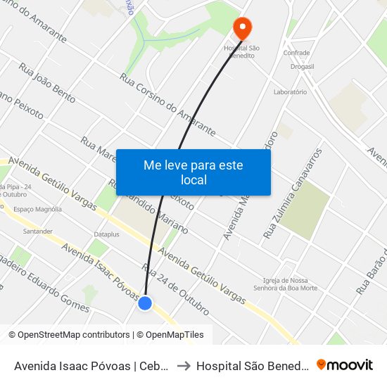 Avenida Isaac Póvoas | Cebrac to Hospital São Benedito map