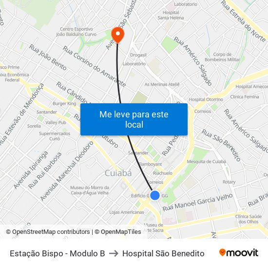 Estação Bispo - Modulo II to Hospital São Benedito map