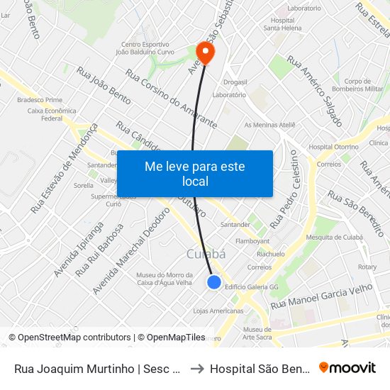 Rua Joaquim Murtinho | Sesc Odonto to Hospital São Benedito map