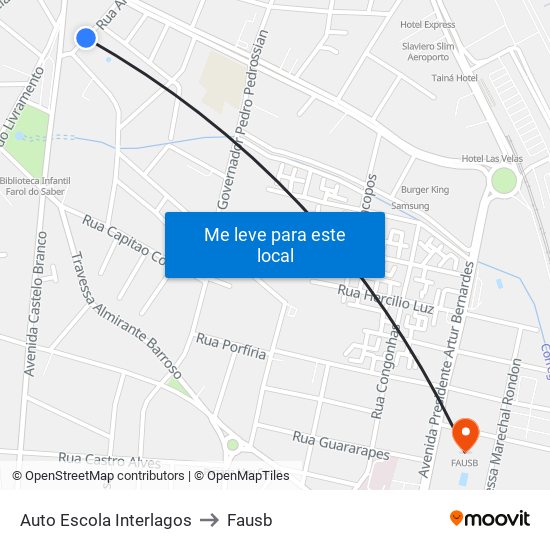 Auto Escola Interlagos to Fausb map