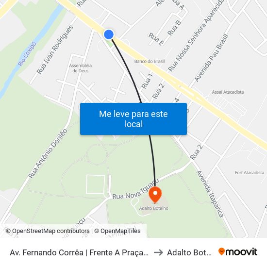 Av. Fernando Corrêa | Frente A Praça Coxipó to Adalto Botelho map